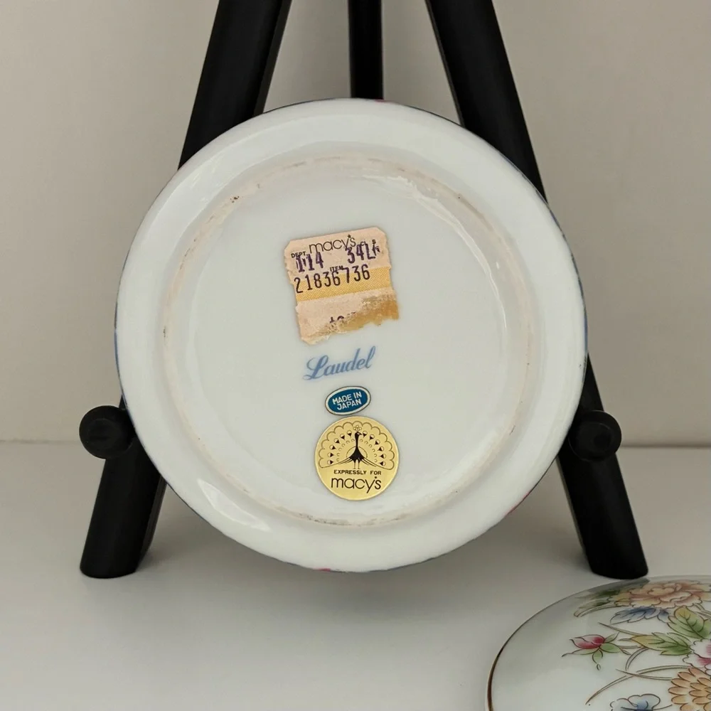 NWT Vintage Laudel for Macys Porcelain Made in Japan Tea/Candy/Trinket Box w Lid